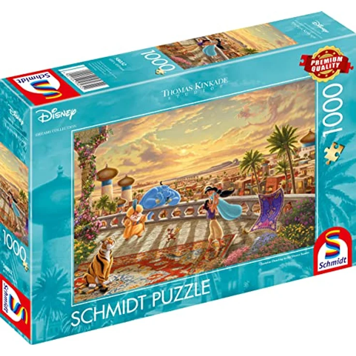 Schmidt Spiele 58032 Thomas Kinkade, Disney, Jasmine Dancing in The Desert Sunlight, 1000 Teile Puzzle, pappe – Bild 5