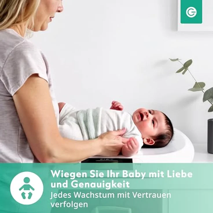 Silvergear® Babywaage, Digitale Kinderwaage bis 20 kg mit LED Anzeige, 54,5 x 31,5 x 3,5 cm, weiß – Bild 3