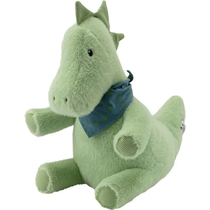 Sterntaler Kuscheltier S Dino Rexi, flauschiges Spielzeug mit Rassel, pudergrün