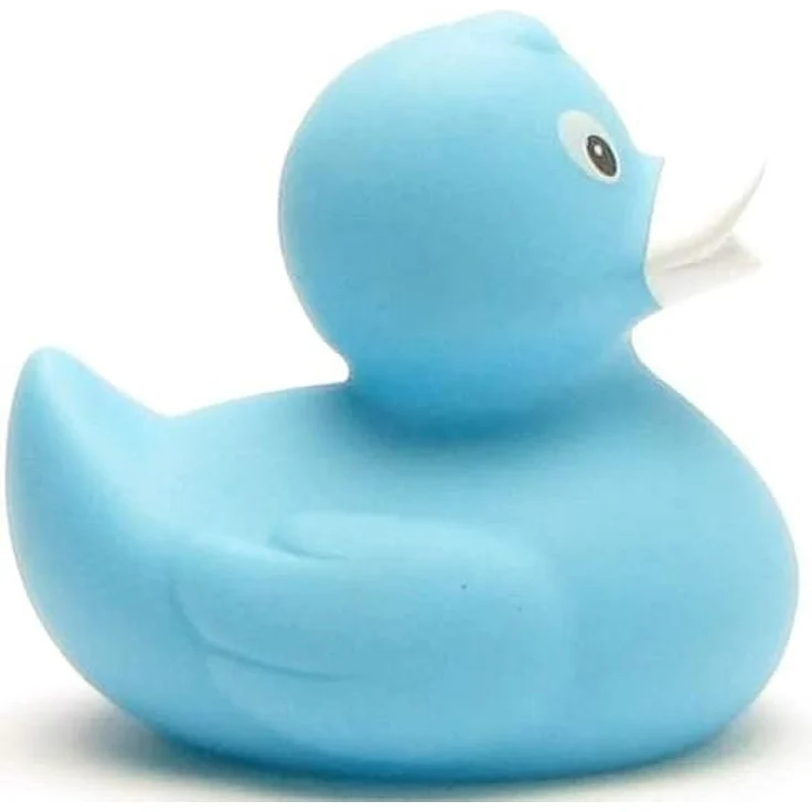 Duckshop Badeente - personalisierbar mit Wunschtext (max. 10 Zeichen), Farbe blau, Maße: 8 cm x 7 cm x 7,5 cm, Material: Vinyl – Bild 4