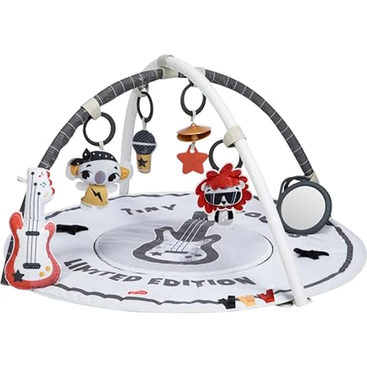 Tiny Love Roll With Me Gymini, groovige vom Rock'n'roll inspirierte Spielmatte Baby mit Musik, 0-36 Monate, Spieldecke Baby, 20 Aktivitäten, Musikmobile für unterwegs, verstellbare Bögen, Tiny Rockers, bunte Spielbögen – Bild 1