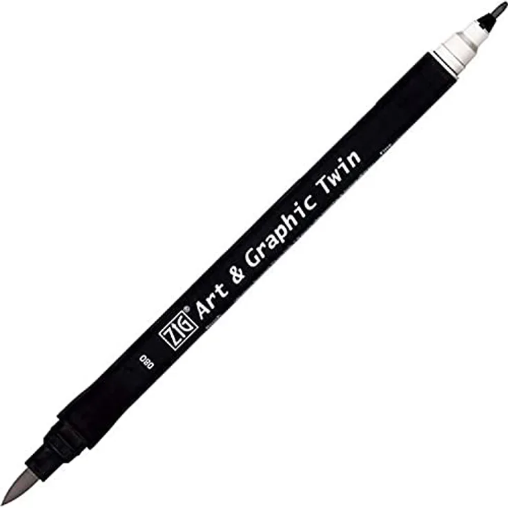 ZIG Art and Graphic Twin Tip Bürste 080 Marker, Grau