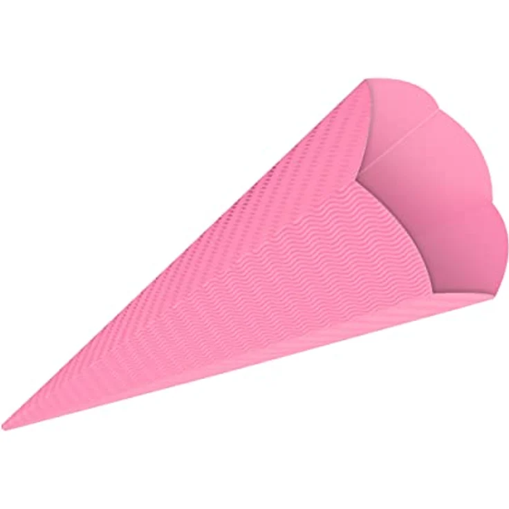 itenga Schultüten Rohling 68cm aus Bastelwellpappe, 6-eckig, 3D-Colorwellpappe (rosa) – Bild 1