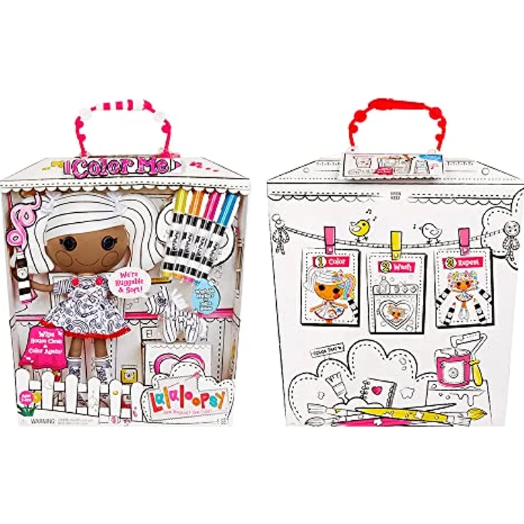 Lalaloopsy Spot Splatter Splash, kreative Künstlerpuppe mit abwaschbarer Malfunktion, 33 cm, inkl. wiederverwendbarem Haus-Spielset und Filzstiften – Bild 8