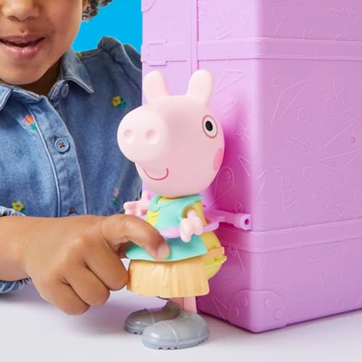 Hasbro Peppa Pig Peppas Anziehspaß-Kleiderschrank, Spielset mit 15 cm Peppa Figur, 14 Accessoires, drehbarem Ständer und Aufklebern,für Kinder ab 3 Jahren – Bild 7