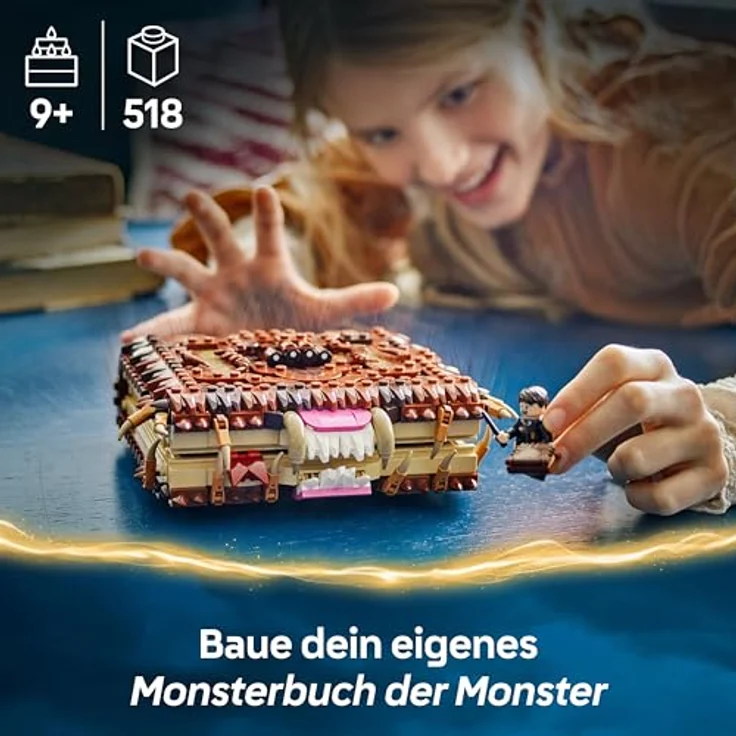 LEGO Harry Potter™ 76449 Beißendes Monsterbuch der Monster Bausatz, 518 Teile, interaktives Spielzeug mit Rückziehfunktion, Mehrfarbig – Bild 3