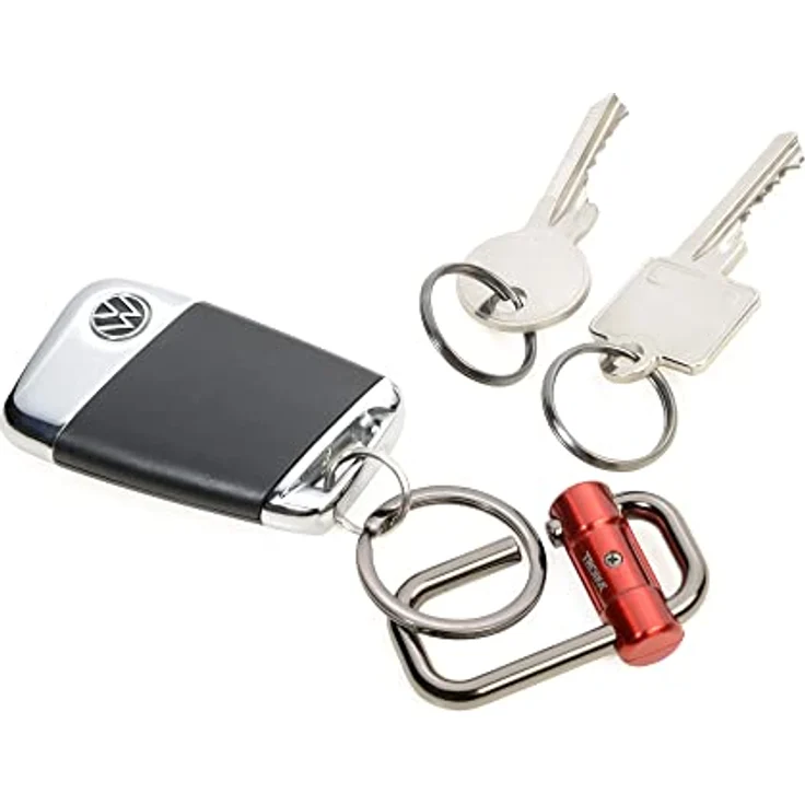 TROIKA 2-Way Key Schlüsselanhänger mit DREI Schlüsselringen Zwei Größen, aus Metallguss, Rot - Preisvergleich – Bild 3