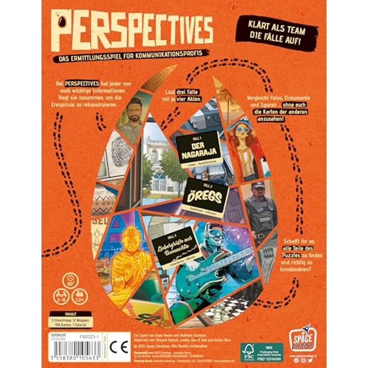 Space Cowboys Perspectives, Kartenspiel für 2-6 Spieler, ab 12 Jahren, Ermittlungs- und Kommunikationsspiel – Bild 4