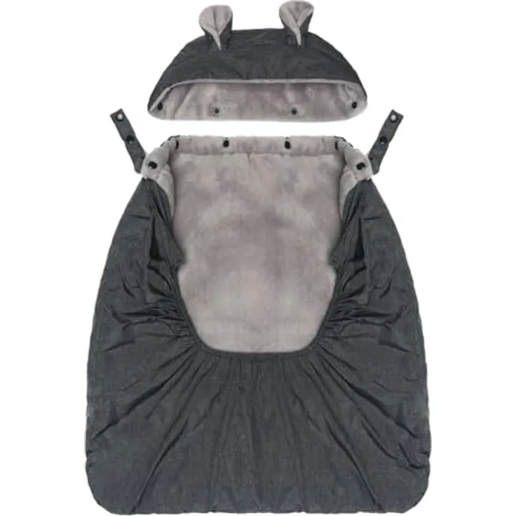 Fillikid Tragecover für Babytragen, wind- & wasserabweisender Wetterschutz mit Fleece-Innenfutter, Kapuze & Handwärmer-Tasche, universal passend