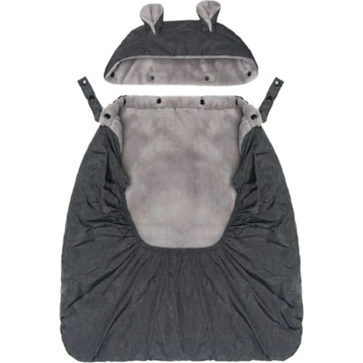 Fillikid Tragecover für Babytragen, wind- & wasserabweisender Wetterschutz mit Fleece-Innenfutter, Kapuze & Handwärmer-Tasche, universal passend – Bild 1