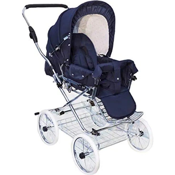 Eichhorn Buggy 419RFS-K041-EVA-0 Sportwagen mit Lederriemengestell und Schieberhöhenverstellung, EVA-Rad, marineblau