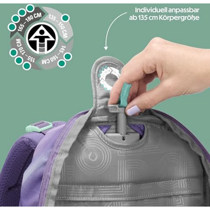 coocazoo Schulrucksack Mate, 44 cm, 30 Liter, ergonomisches Easy Grow System, Arctic Lights – Bild 5