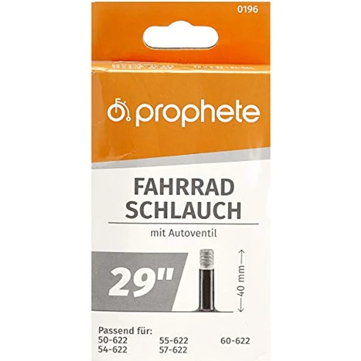 Prophete Unisex – Erwachsene Schlauch 29 x 1.9-2.3 50/60-622, Autoventil (40 mm) Fahrradschlauch, schwarz, One Size (196) – Bild 3