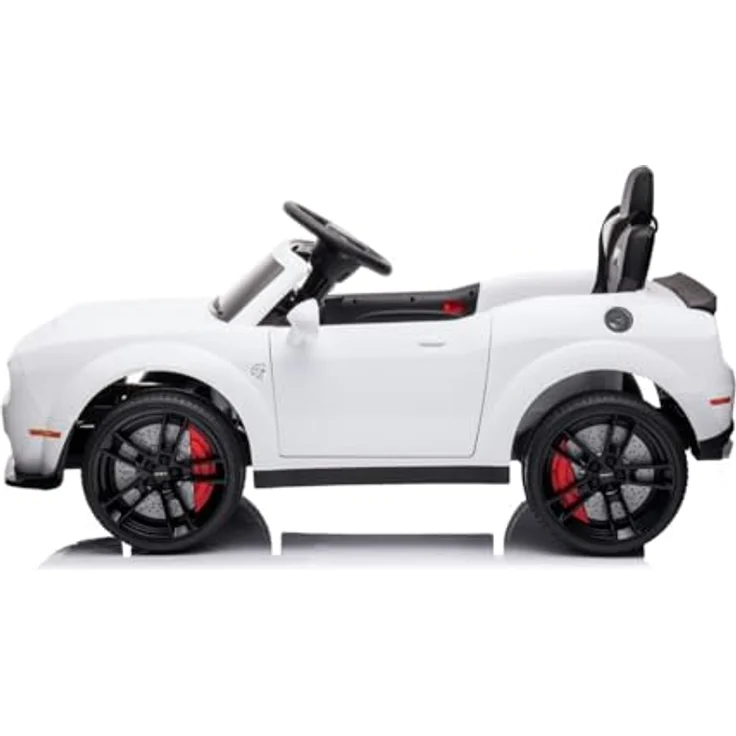 schnaeppchenmeile-online Kinder Elektroauto Dodge Challenger SRT, 2 Motoren+Sound+FB+LED Weiss – Bild 4