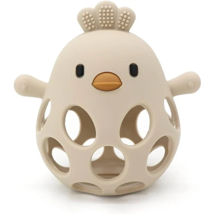 Magni Duckling Teether Ball, LFGB Silikon, motorisches Spielzeug in Beige, 6 Monate+