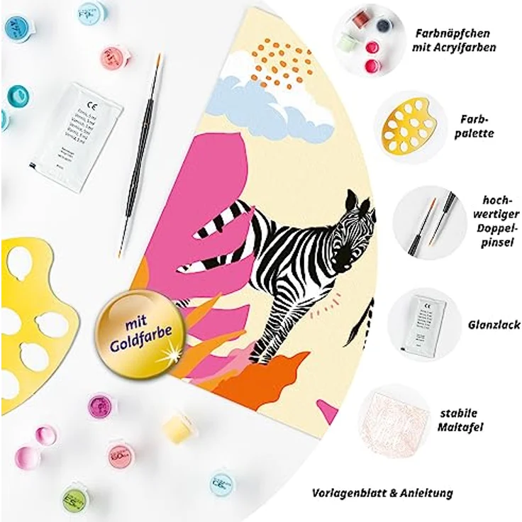 Ravensburger CreArt - Malen nach Zahlen 23666 - Zebra - ab 12 Jahren – Bild 5