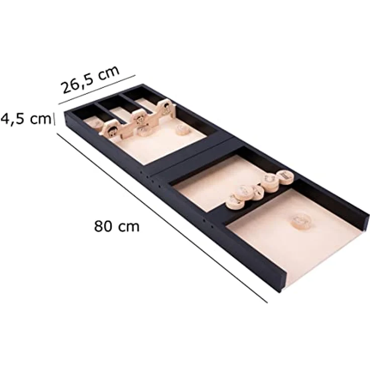 Engelhart Sjoelbak Spiel Bauernhof 80 cm - 2 Teilen für Kinder Holzen Scheiben - Holland Billard Shuffleboard Holz, Familienspiel aus Holz mit Farm-Motiv und 10 Pucks – Bild 2