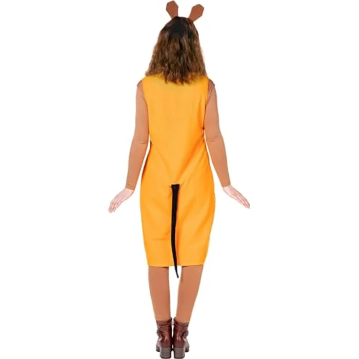Maskworld Die Sendung mit der Maus - Maus Kleid (XXL), orange, ärmellos mit Maus-Gesicht Aufdruck, inkl. Haarreifen mit Mausohren – Bild 5