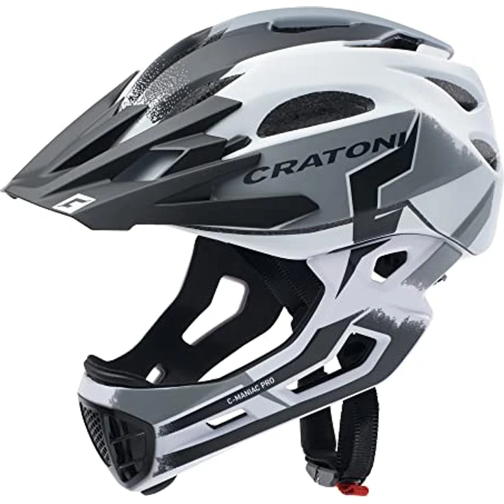 Cratoni C-Maniac Pro Helmet, Weiß/Schwarz Matt, XL - Fahrradhelm mit maximalen Komfort und abnehmbarem Lineal – Bild 1