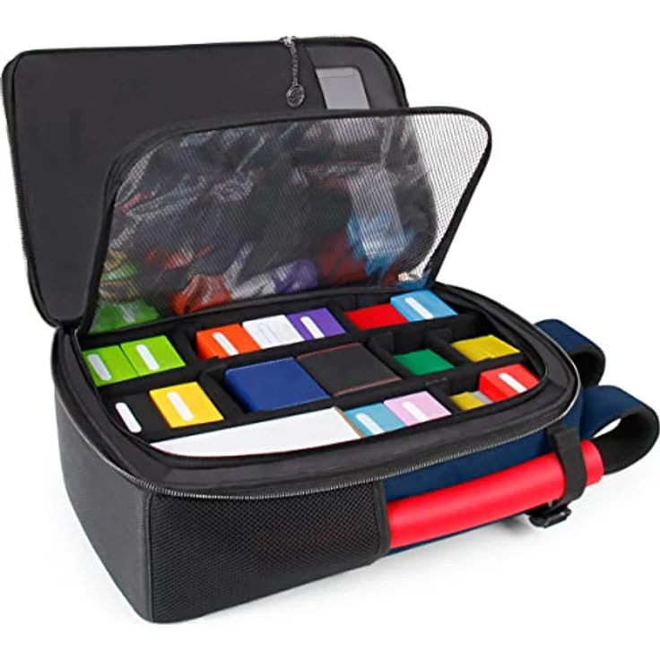 ENHANCE MTG-Rucksack Sammleredition, TCG-Rucksack für Deckboxen, gesleevte Karten und Spielmatten, Dragon Hide Forged Exterior, integrierter Card Defender Screen, Drachen Blau – Bild 1
