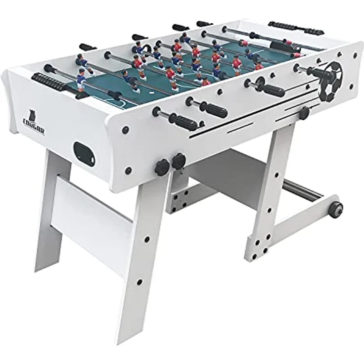 Cougar Scorpion Kick TS Tischkicker | Kickertisch in Weiß mit Teleskopstangen klappbar | Fußballtisch inkl. 2 Bälle & Punktezähler | Indoor Tischfußball für Kinder & Erwachsene | Maße 122x61x80 cm. – Bild 4