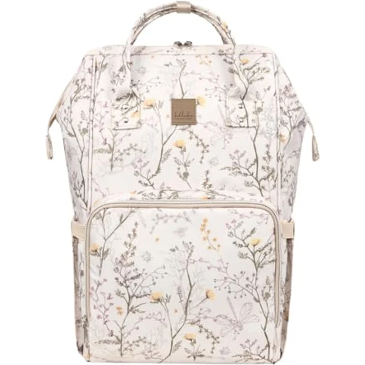 Kikkaboo Wickeltasche Siena, Rucksack mit Wickelunterlage, wasserabweisend, beige-weiß, einstellbare Grifflänge, große Öffnung, Platz für 3 Flaschen – Bild 3