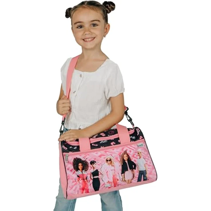 Scooli Sporttasche Barbie, Kindersporttasche mit geräumigem Hauptfach und abnehmbarem Schultergurt, pink – Bild 5