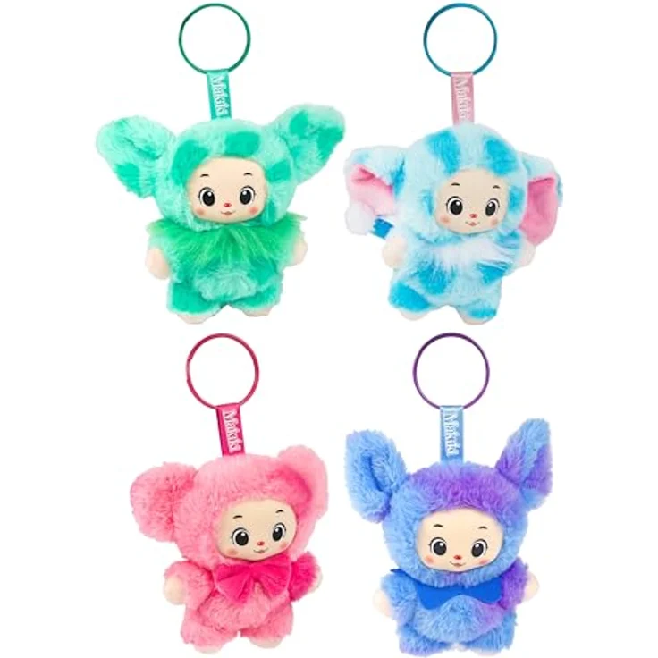 Toi-Toys MAKIKI Surprise Schlüsselanhänger, bunte flauschige Sammelfigur in Überraschungsverpackung, H 15 cm – Bild 3
