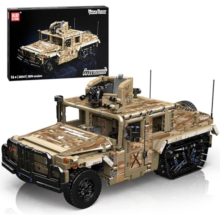 Mould King 20047 Technik Militär-Geländekettenfahrzeug, Bausatz mit 2094 Teilen, Fernsteuerung, drehbarem Sniper-Turm und beweglichen Teilen für Erwachsene und Jugendliche ab 14 Jahren – Bild 1