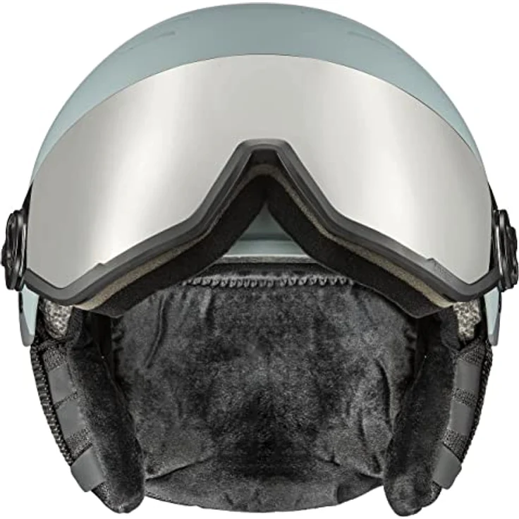 uvex wanted visor - robuster Skihelm für Damen und Herren - mit Visier - optimierte Belüftung - glacier - rhino matt - 54-58 cm – Bild 4
