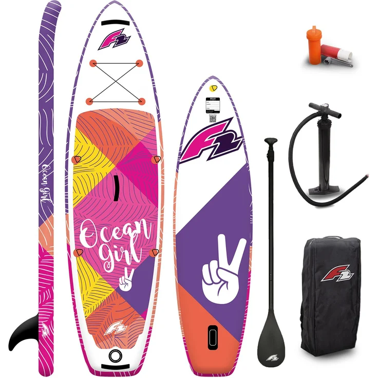 F2 Junior SUP Stand Up Paddle Board Ocean Girl 9'2'' Pink 2024, Stand up paddle board, perfekt für junge Paddlerinnen
