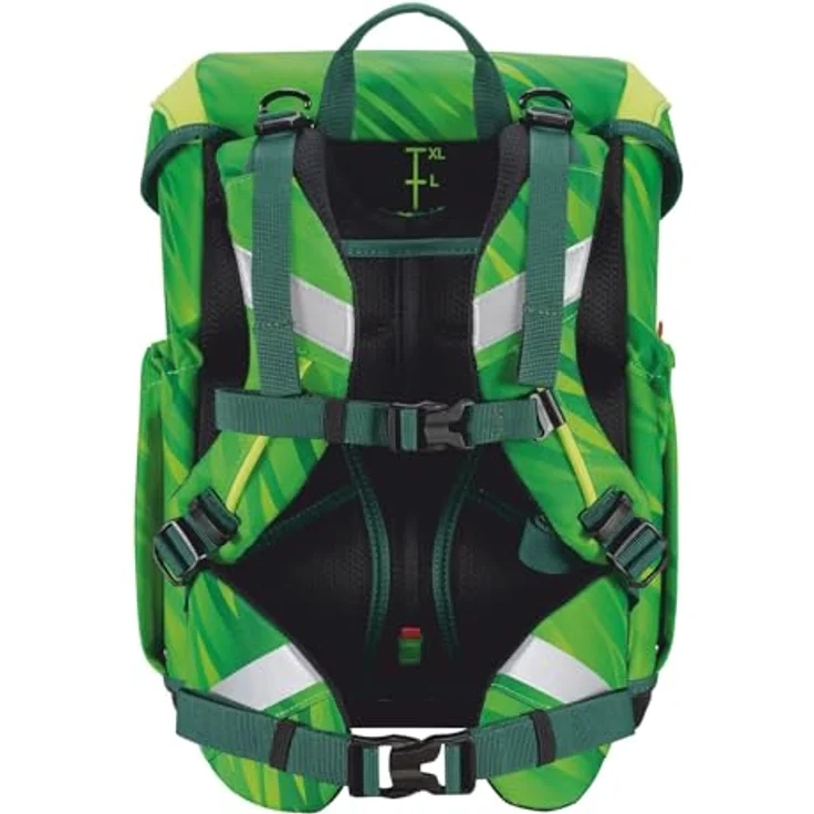 SCOUT Basic Neo Set 4-teilig Dino Rex, Schulranzen mit reflektierender Oberfläche, inklusive 2 Schlampermäppchen und Sportbeutel, 27 x 39 x 18 cm – Bild 4