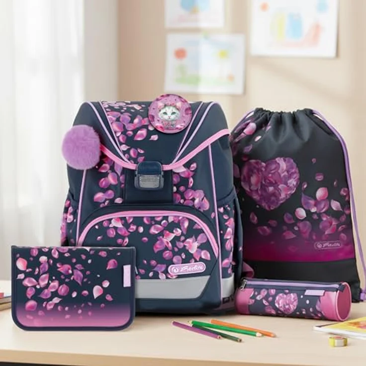 Herlitz Blossom Dance, Schulranzen Set 6-teilig, ergonomisch, ultraleicht, 16 L, für 1. Klasse, Jungen und Mädchen – Bild 2