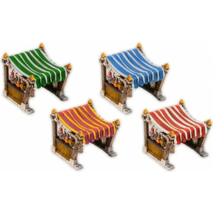 Archon Studio Market Stalls Set, 4 aufwendig detaillierte Holzmarktstände mit Baldachin, leicht zusammenbaubar, langlebige Kunststoffkonstruktion – Bild 2