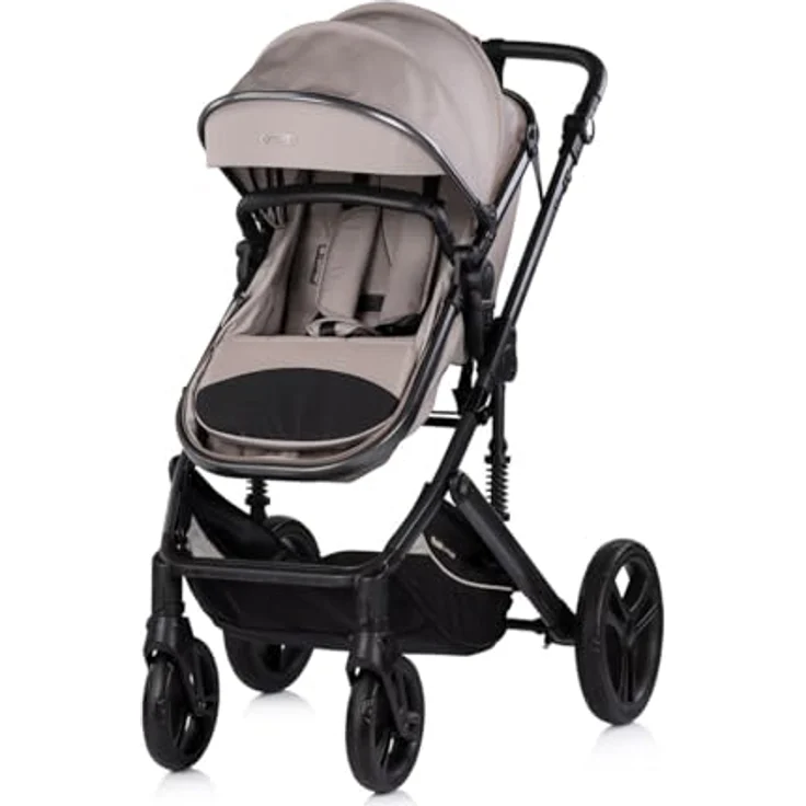 Chipolino Kinderwagen 2 in 1 Amore, mit Getränkehalter, Wickeltasche, Fußabdeckung und Korb, braun – Bild 3