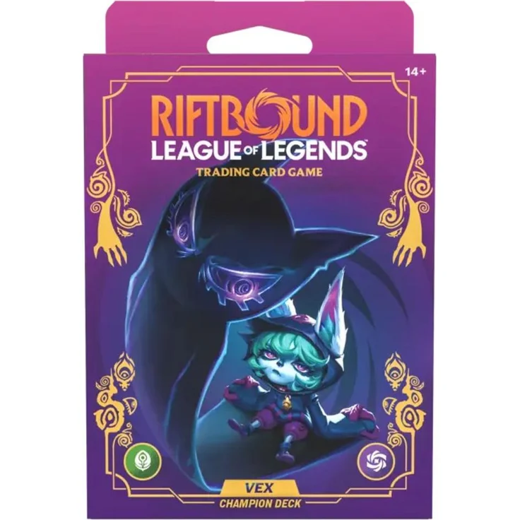 uvs games Riftbound LoL TCG Vex Champion-Deck, 56 Karten + 1 Unleashed-Booster, Kontrollspielstrategie – Bild 1
