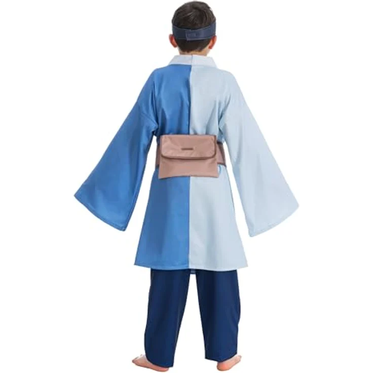 Chaks Boruto Kostüm Mitsuki für Kinder Gr. 128-152 blau Ninja Cosplay Fasching Karneval – Bild 2