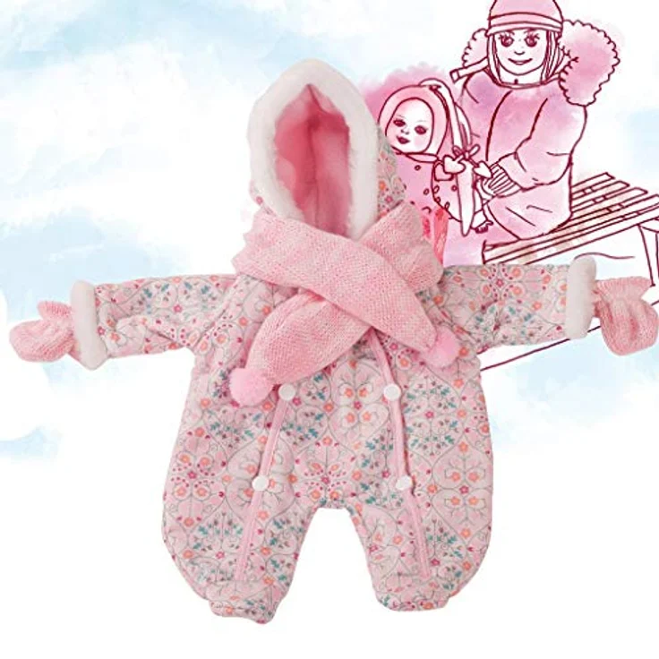 Götz 3402279 Schneeanzug warm eingepackt - Overall-Winterset Puppenbekleidung Gr. M - 3-teiliges Bekleidungs- und Zubehörset für Babypuppen 42 - 46 cm – Bild 3