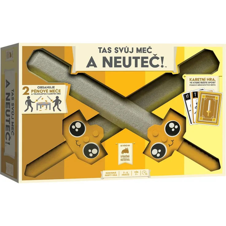Exploding Kittens Ziehe dein Schwert und laufe nicht weg!, Brettspiel mit Fake Schwert und Ultraschallreiniger, Silber