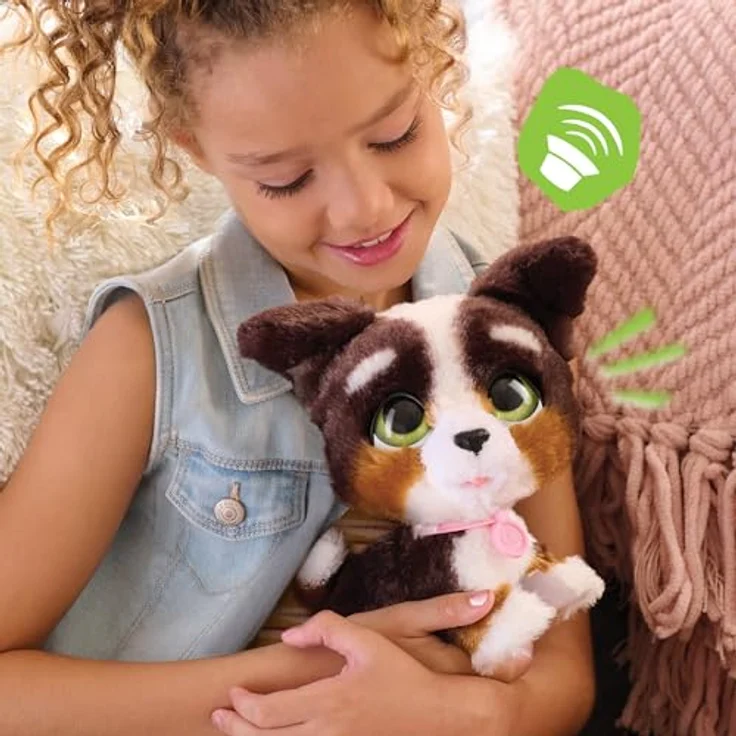 Just Play furReal Walk-A-Lots Bernedoodle interaktives Spielzeug, 20 cm groß, hüpfender Plüschwelpe mit Soundeffekten, braun-weiß-schwarz, Kinderspielzeug ab 4 Jahren – Bild 5