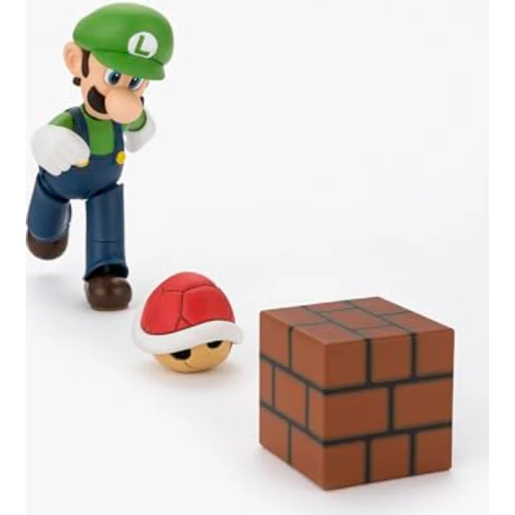 TAMASHII NATIONS Super Mario S.H. Figuarts Action Figure Luigi, 11 cm bewegliche Sammelfigur mit Zubehör und Ständer – Bild 5
