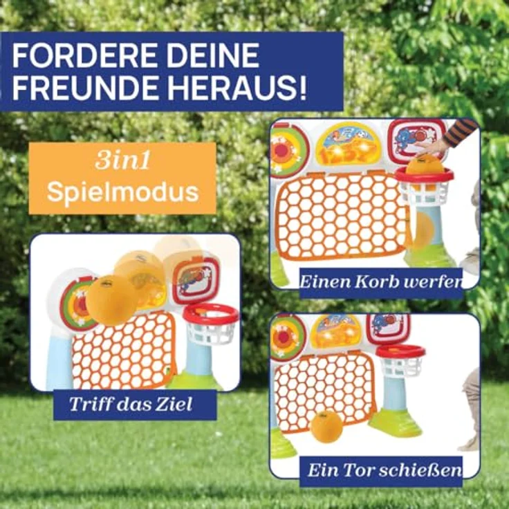 Chicco GOAL LEAGUE 2023, 3in1 Multi-Sport-Aktivitätsspiel mit Lichtern und Geräuschen, italienisches Design – Bild 5