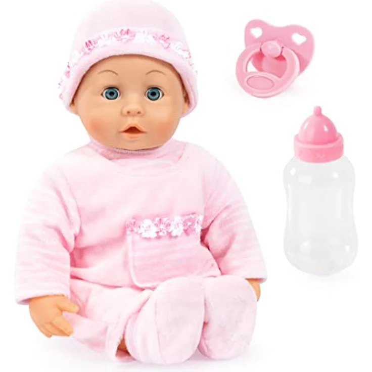 Bayer Design 93824CK Babypuppe interaktiv, sprechend, Schlafaugen, weicher Körper, 24 Babylaute, 38 cm – Bild 1