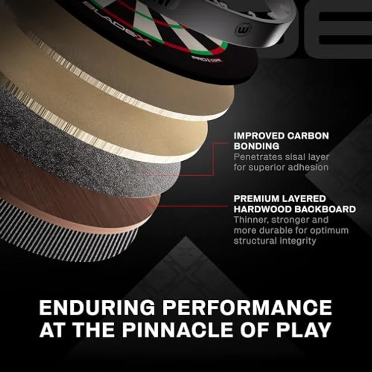 WINMAU Blade X, Professionelle PDC-Turnier Steeldartscheibe mit Next-Generation Pro Core Konstruktion und 5 Jahre Garantie – Bild 4