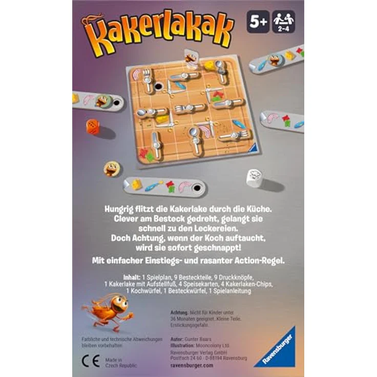 Ravensburger Kakerlakak 22446, Mitbringspiel für 2-4 Personen, kompaktes Reisespiel für Kinder ab 5 Jahren – Bild 4