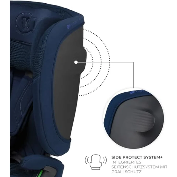 Kinderkraft Fix2Go Autokindersitz, 9-36 kg, mit Schlaffunktion und SAFERIDE Sensor, Navy – Bild 8