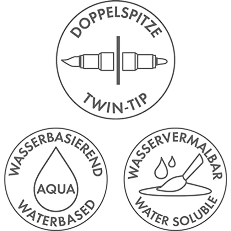 Marabu Aqua Pen Graphix Octopy - 24 Aquarell-Filzstifte Set, brillante Farben, wasserbasierte Tusche, Doppelspitze, aquarellierbar auf Aquarell-Papier – Bild 5