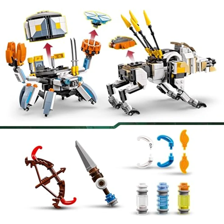 LEGO Horizon Adventures Aloy und Varl vs. Panzerwanderer und Sägezahn, Spielzeug mit Monstermaschinen und Minifiguren, Spielset zum Sammeln für Fans vom Videospiel, Jungen, Mädchen ab 9 Jahren 77037, LEGO Klemmbausteine – Bild 4