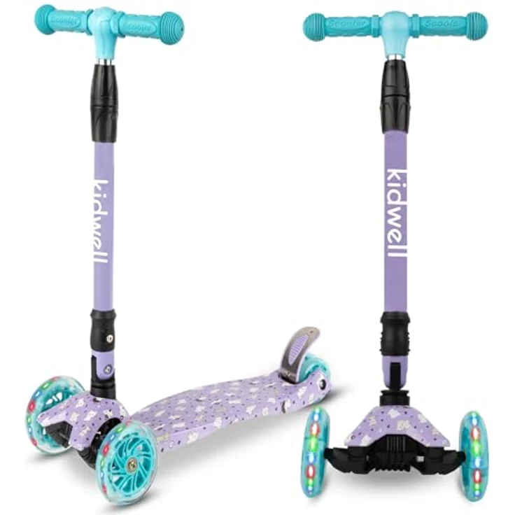 COIL VENTO Dreiradscooter Kinderroller, Tretroller mit ABEC-7-Lager, 3-stufiger Lenkradverstellung und LED-Rädern – Bild 3