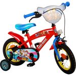 PAW PATROL Kinderfahrrad Jungen - Rot / Blau - 85% zusammengebaut, bis 60 kg, Rücktrittbremse, Lenkerhöhe einstellbar, Luftbereifung